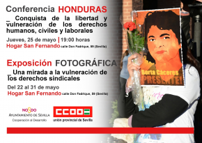cartel del acto con foto de Berta Cáceres